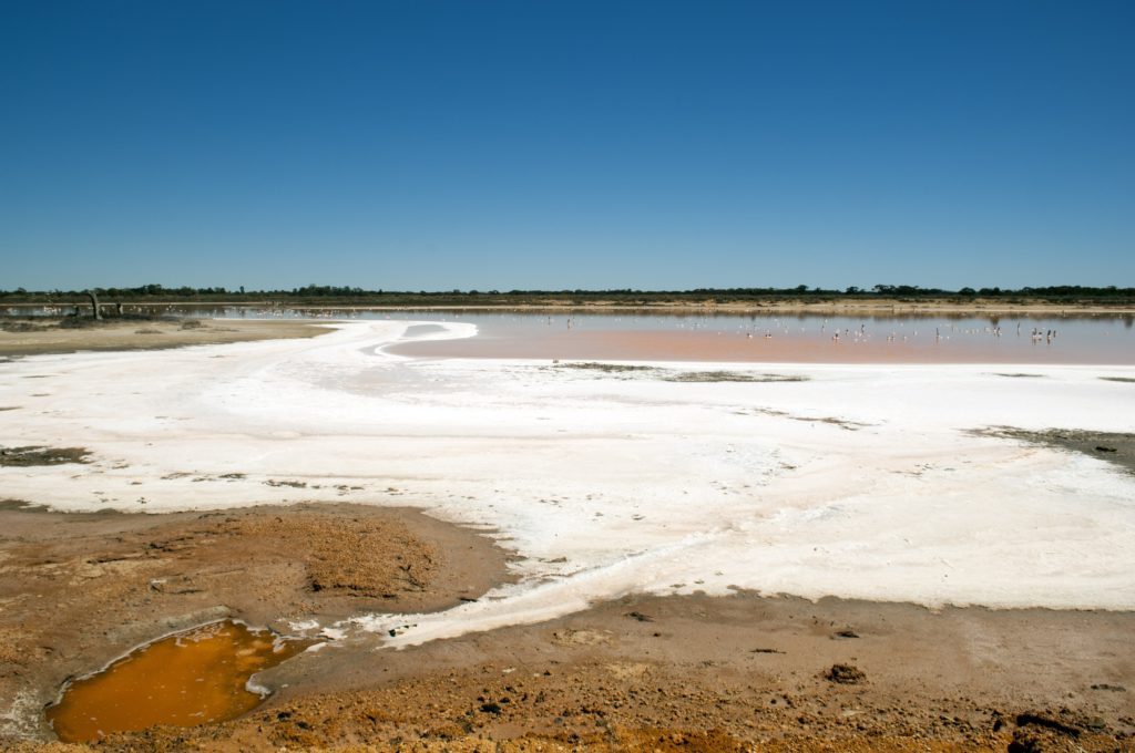 Salt lake, evidence of drought in rural Australia